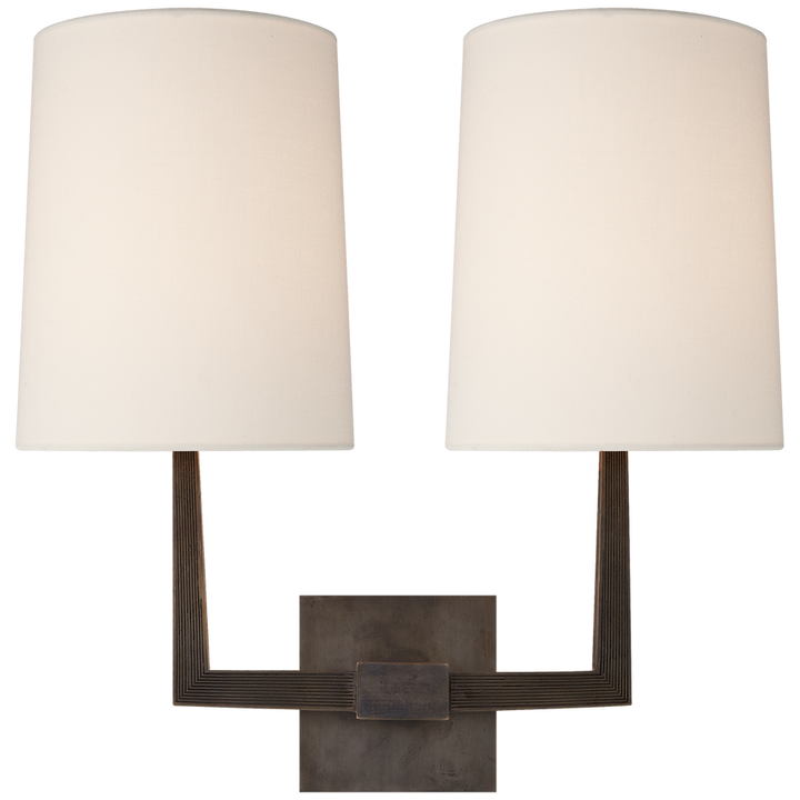 Visual Comfort & Co. Ojai Large Double Sconce Wall Sconces Visual Comfort & Co. Bronze  