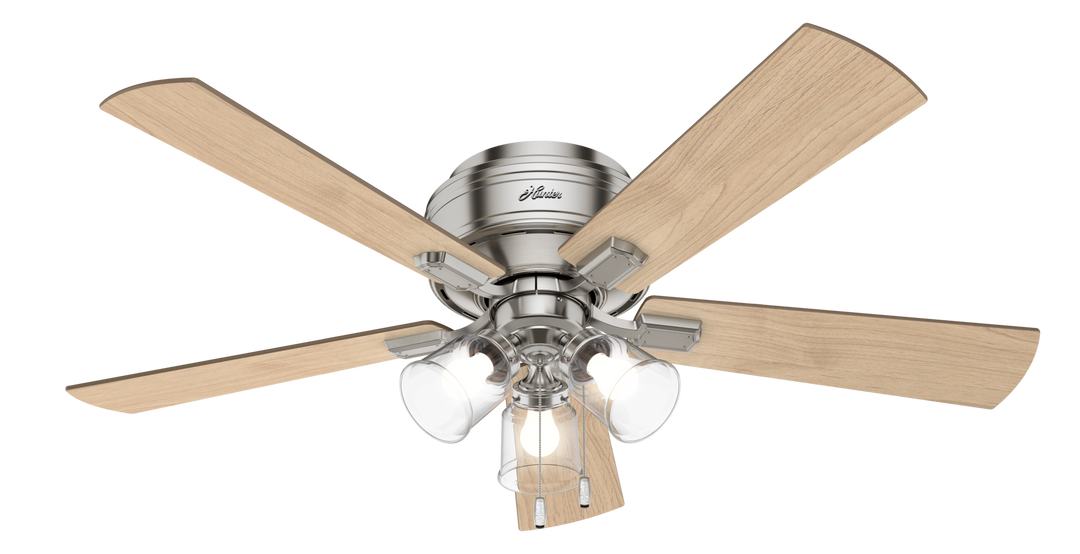 Hunter 52 inch Crestfield Low Profile Ceiling Fan with LED Light Kit and Pull Chain