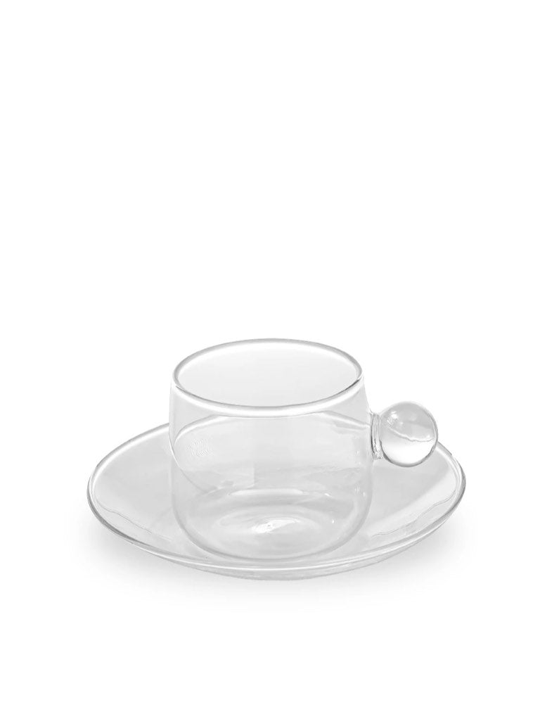 Zafferano America Bilia Espresso Cup & Saucer Glassware Lighting Gallery Transparent  