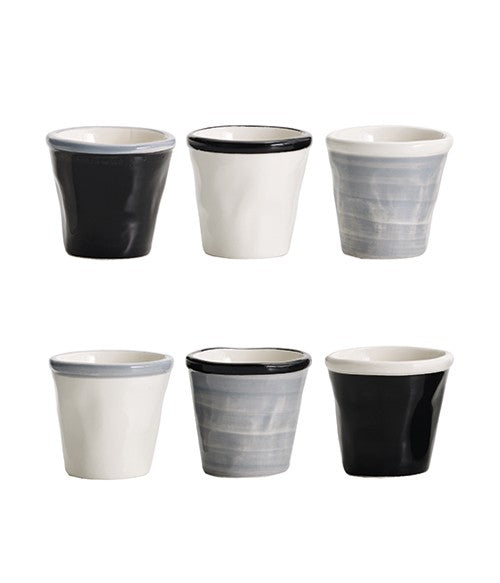 Zafferano America Black & White Bicchierini Assorted Small Cups (Set of 6) Tableware Zafferano America Default Title  