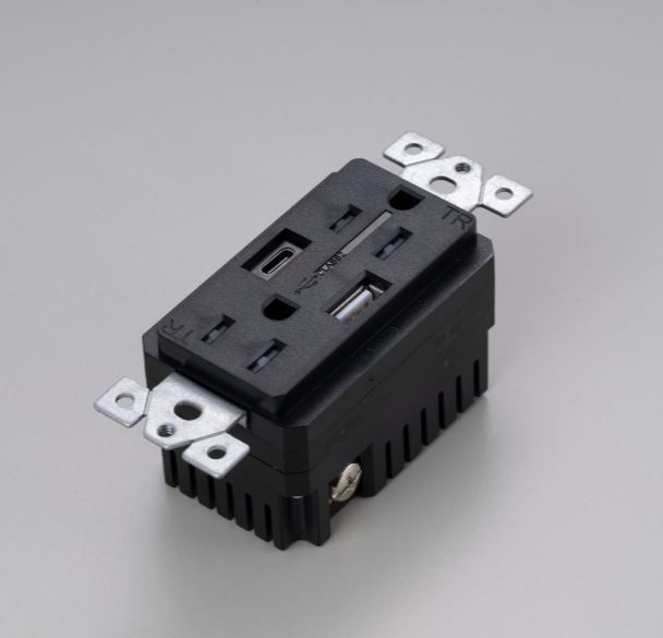 Buster + Punch DUPLEX OUTLET MODULE + 2 USB - A + C Outlets Buster + Punch Black  