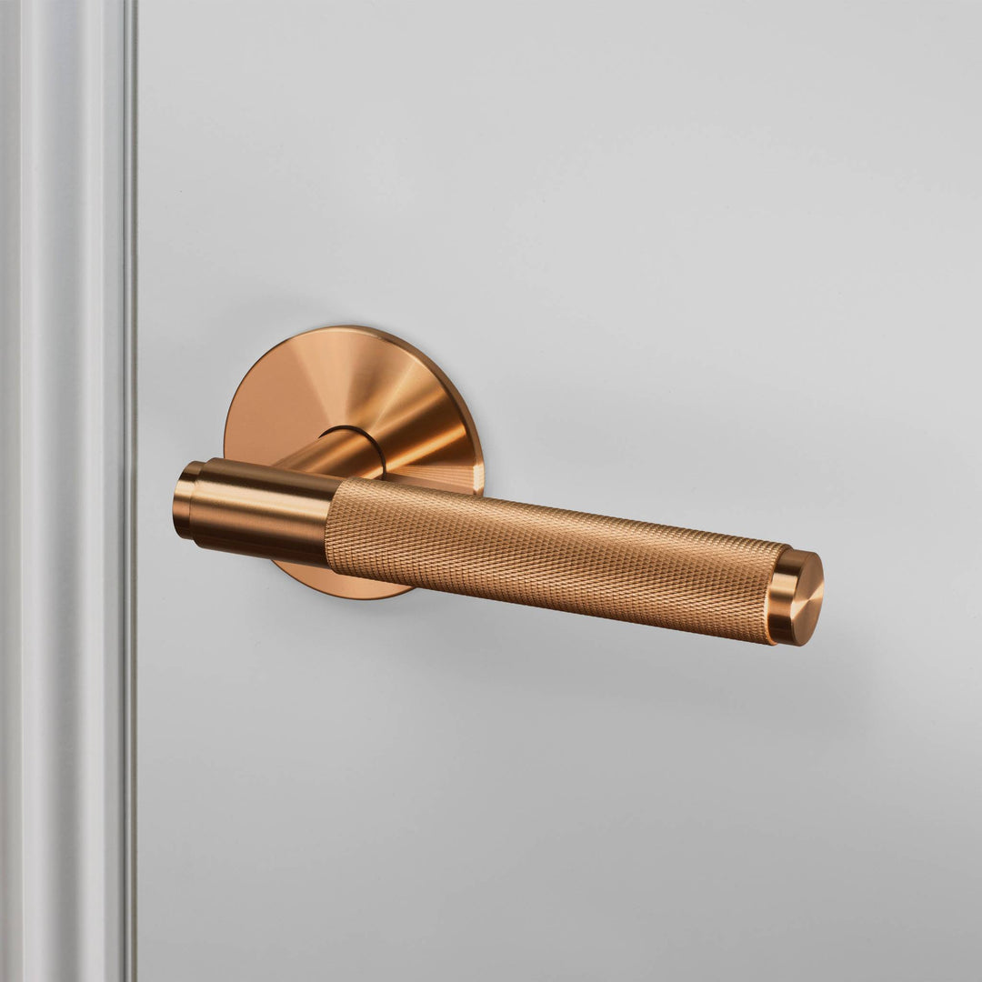 Buster + Punch Door Handle Set Passage Cross Knurl Warm Sunset