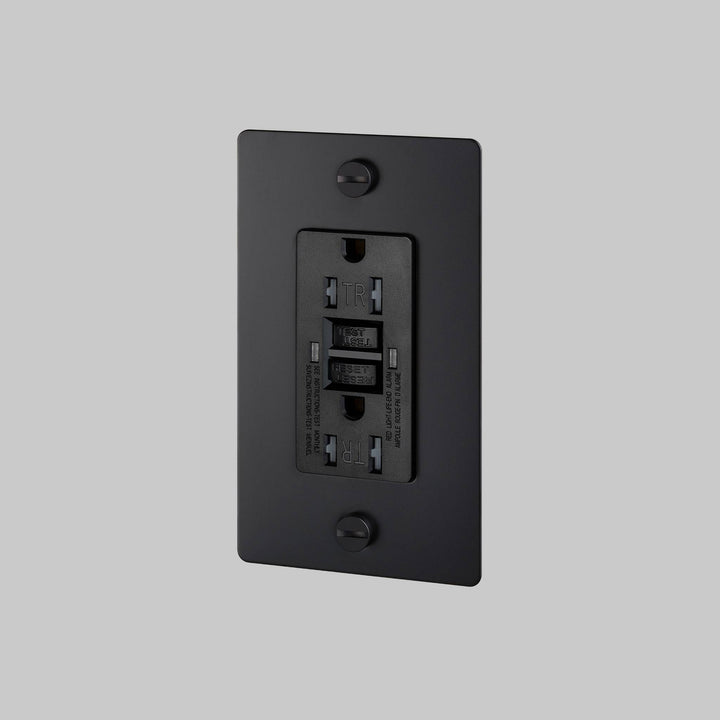 Buster + Punch 1 Gang Duplex Outlet | GFCI | Cross Knurl | Without Logo