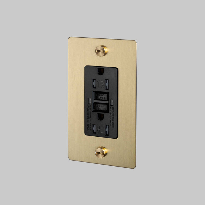 Buster + Punch 1 Gang Duplex Outlet | GFCI | Cross Knurl | Without Logo