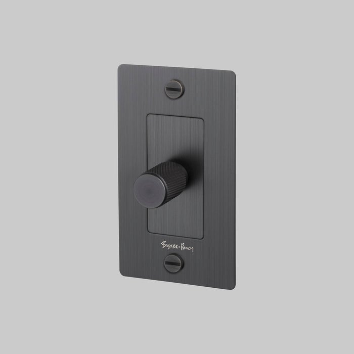 Buster + Punch 1 Gang Dimmer |LED | Cross Knurl | with logo