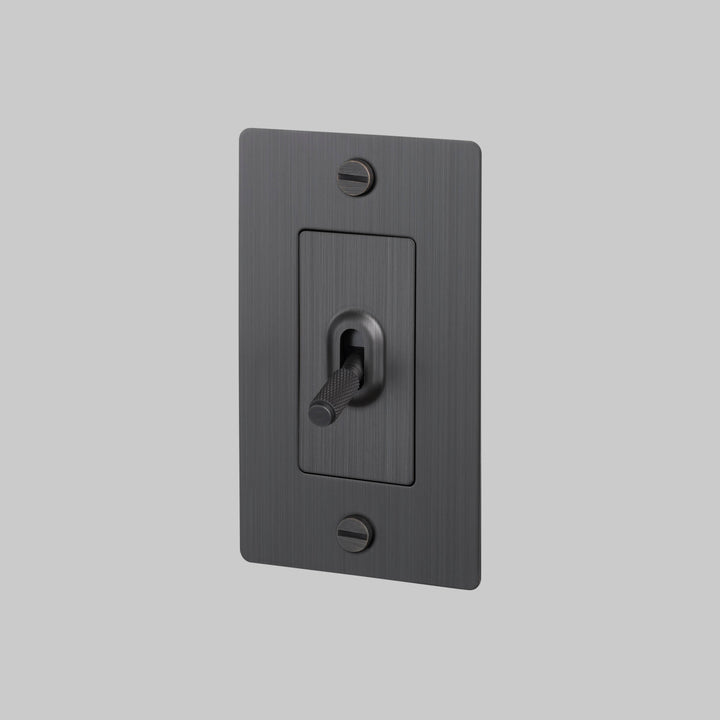 Buster + Punch 1 Gang Toggle Switch | Cross Knurl | Without Logo
