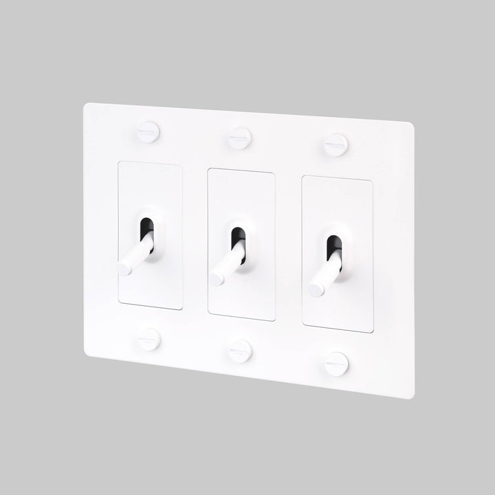 Buster + Punch 3 Gang Toggle Switch | Cross Knurl | Without Logo