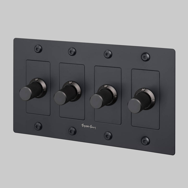 Buster + Punch 4 Gang Dimmer | LED | Linear Knurl | With Logo