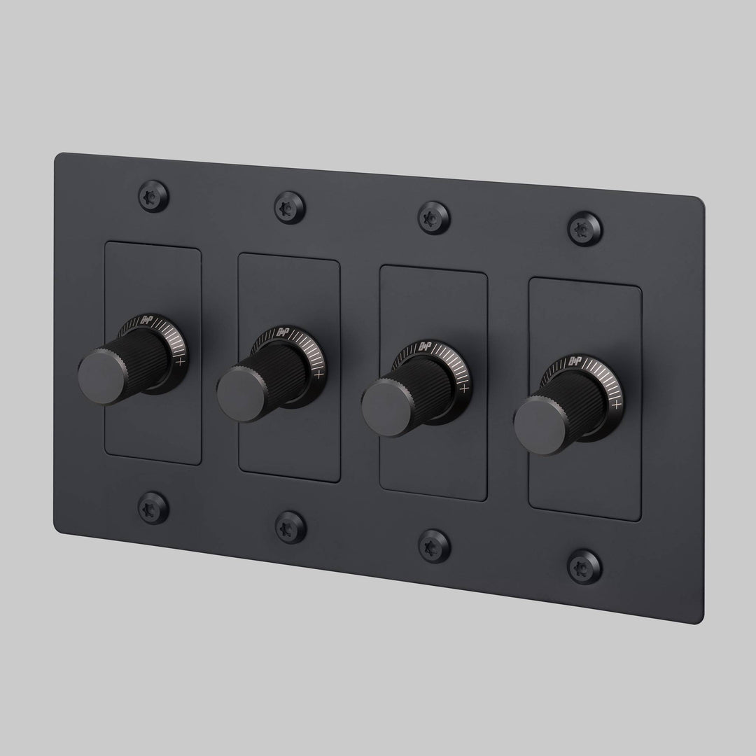 Buster + Punch 4 Gang Dimmer | LED | Linear Knurl | Without Logo