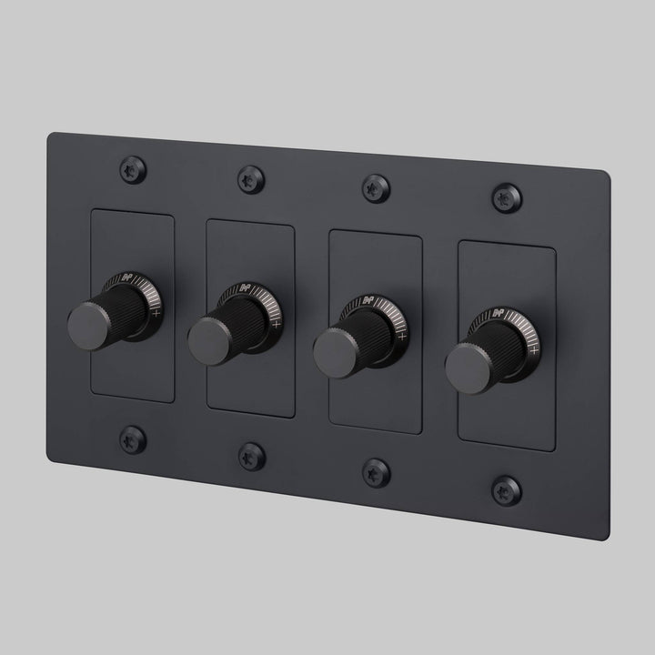 Buster + Punch 4 Gang Dimmer | LED | Linear Knurl | Without Logo