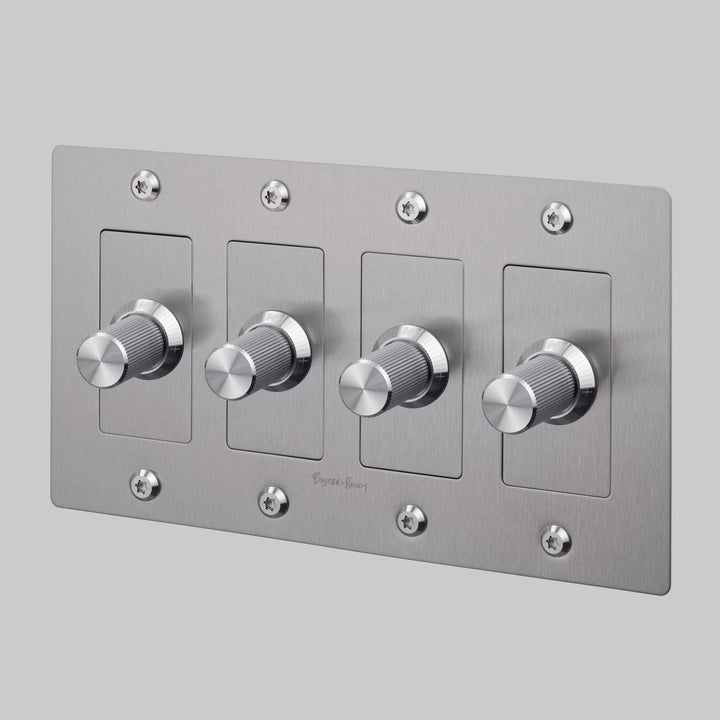 Buster + Punch 4 Gang Dimmer | LED | Linear Knurl | With Logo