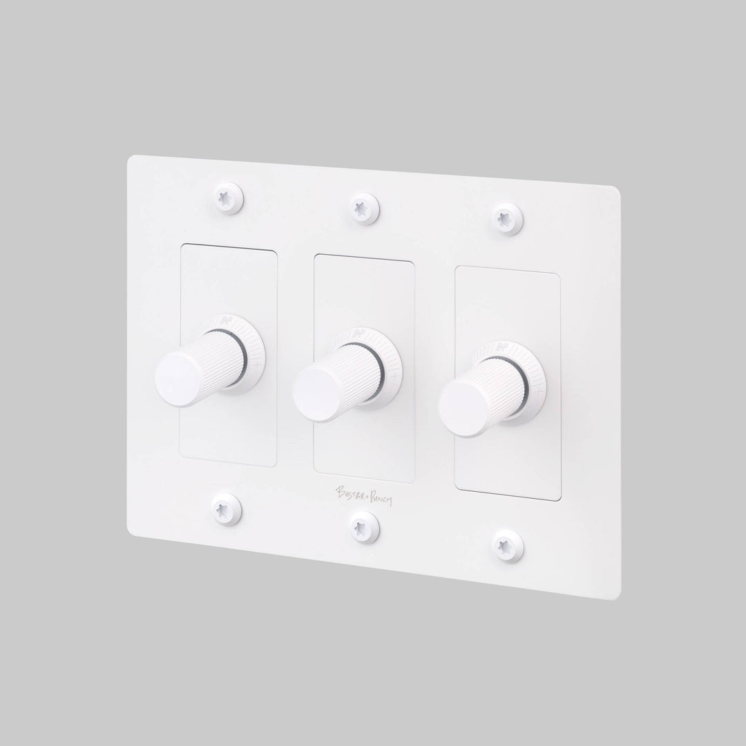 Buster + Punch 3 Gang Dimmer | LED | Linear Knurl | With Logo