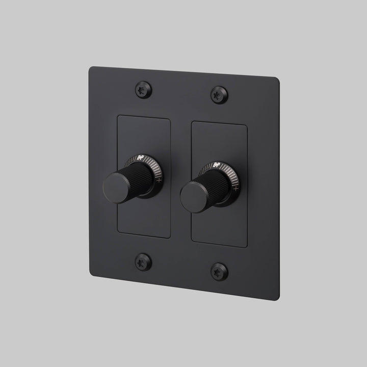 Buster + Punch 2 Gang Dimmer | LED | Linear Knurl | Without Logo