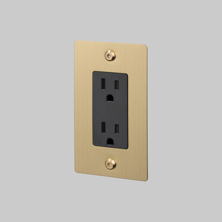 Buster + Punch 1 Gang Duplex Outlet | Linear Knurl | Without Logo