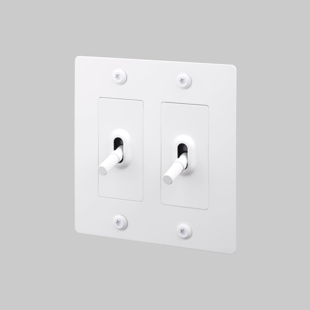 Buster + Punch 2 Gang Toggle Switch | Linear Knurl | Without Logo