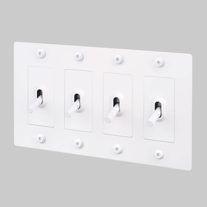 Buster + Punch 4 Gang Toggle Switch | Linear Knurl | Without Logo