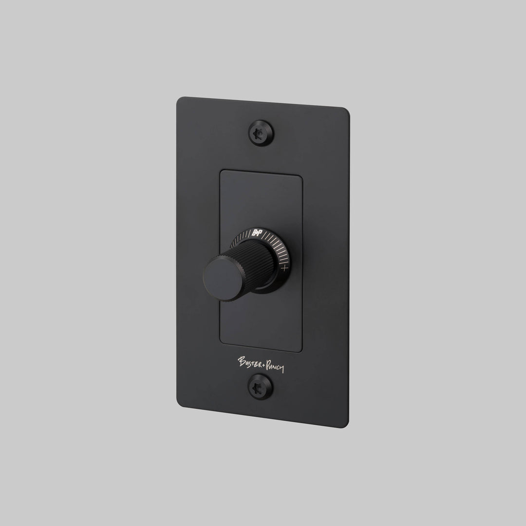 Buster + Punch 1 Gang Dimmer LED Linear Knurl With Logo Black
