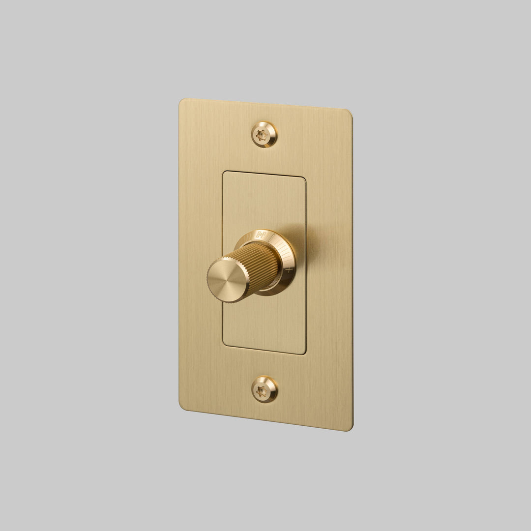 Buster + Punch 1 Gang Dimmer LED Linear Knurl Without Logo Brass