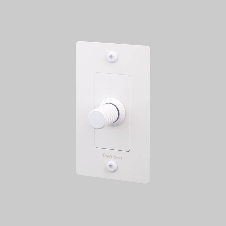 Buster + Punch 1 Gang Dimmer LED Linear Knurl With Logo White