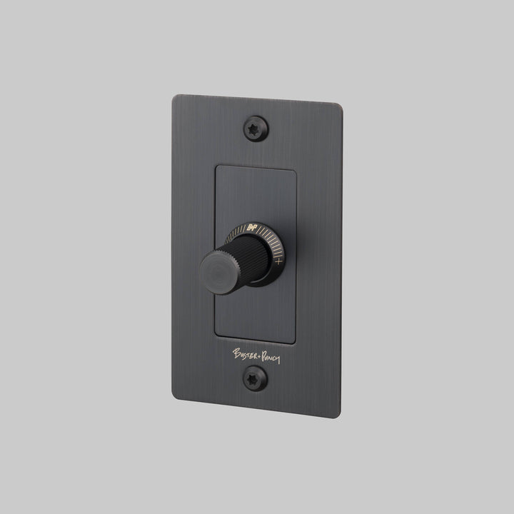 Buster + Punch 1 Gang Dimmer LED Linear Knurl With Logo Smoked Bronze