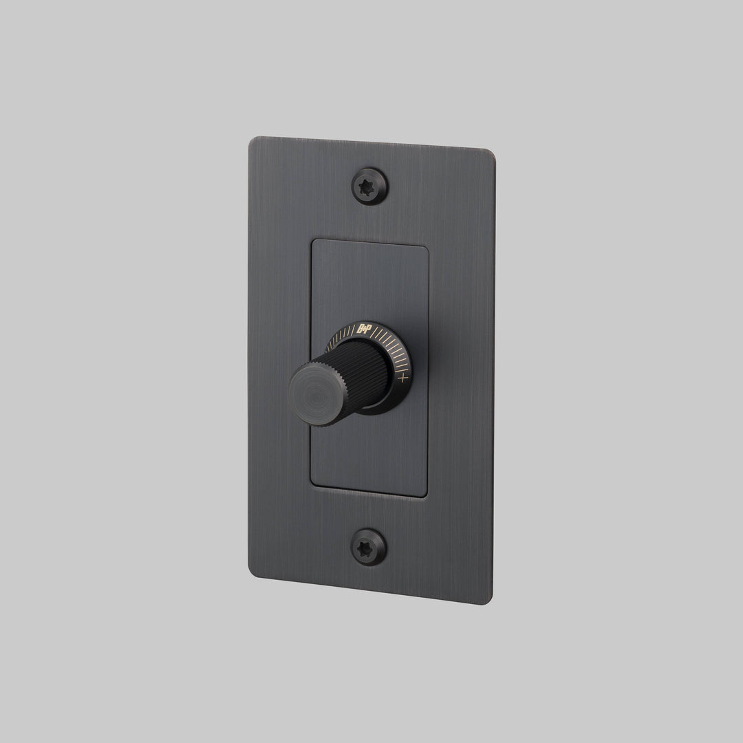 Buster + Punch 1 Gang Dimmer LED Linear Knurl Without Logo Smoked Bronze