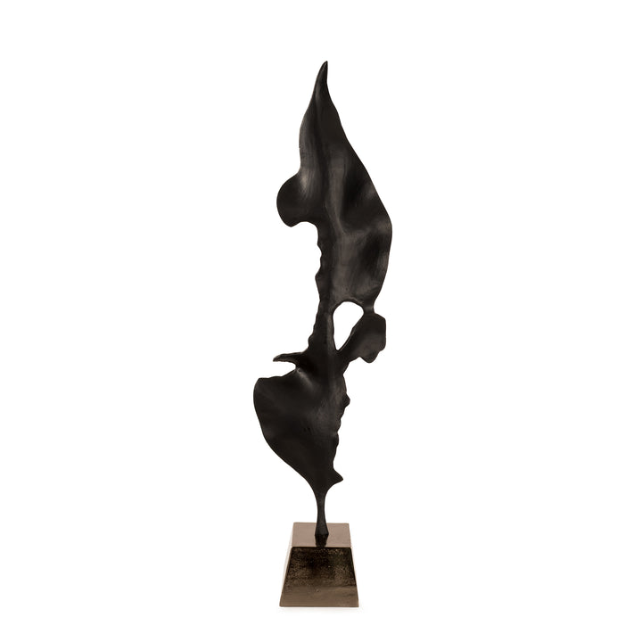 Howard Elliott Black Elemental Leaf Sculpture