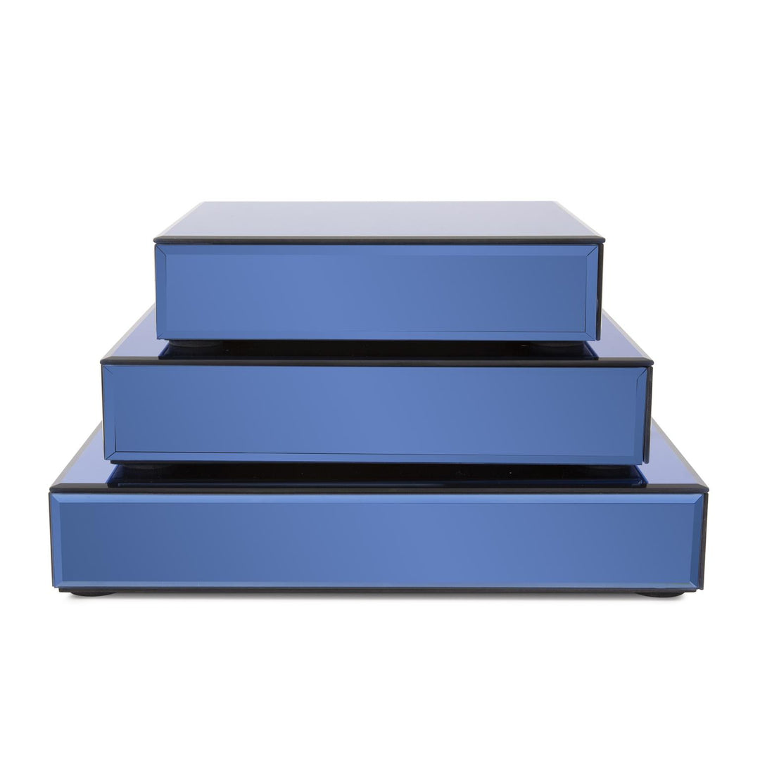 Howard Elliott Sapphire Set of 3 Mirrored Platforms