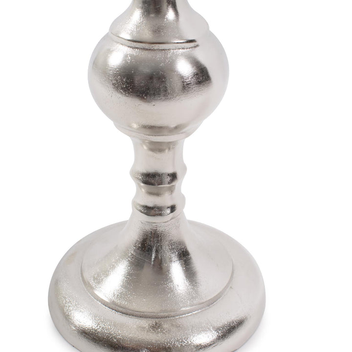 Howard Elliott Black Diamond Glass Chalise on a Nickel Turned Metal Stand