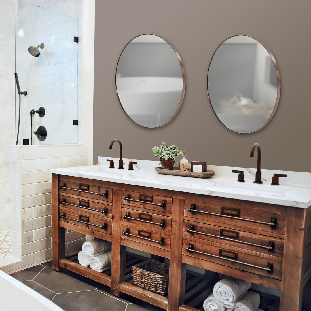 Howard Elliott Van Buren Brushed Brass Round Mirror