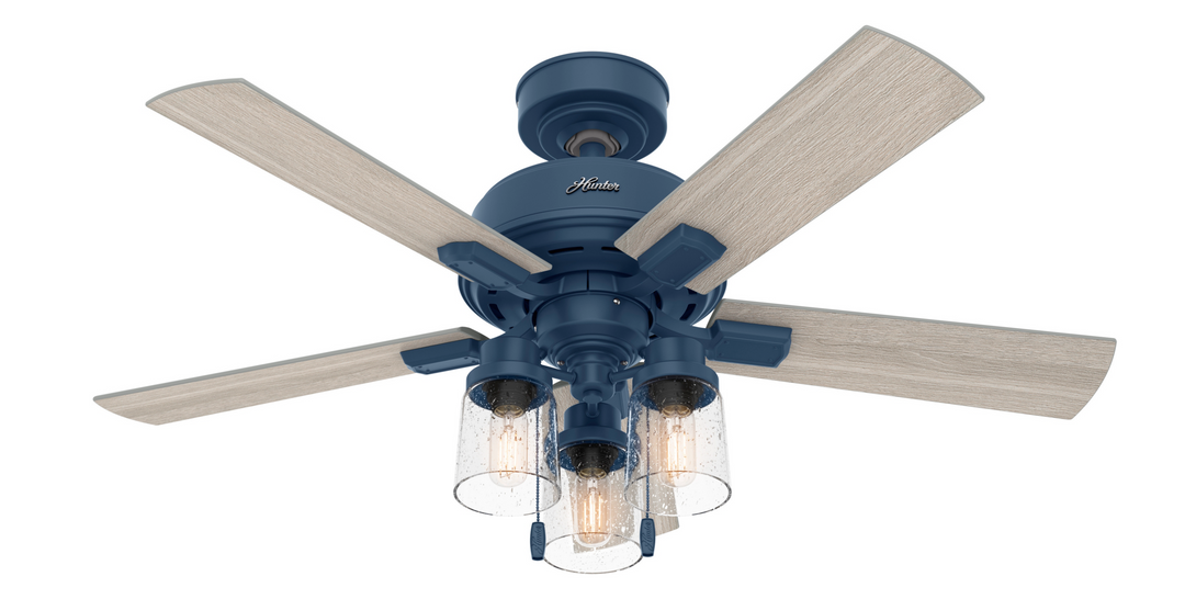 Hunter 44 inch Hartland Ceiling Fan with LED Light Kit and Pull Chain Indoor Ceiling Fans Hunter   