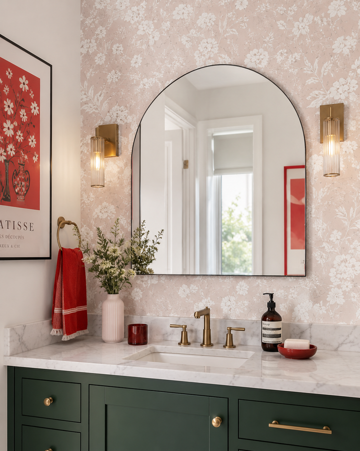 Howard Elliott Van Buren Brushed Black Arched Mirror