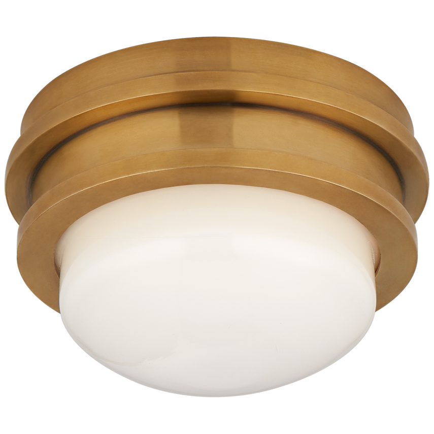 Visual Comfort & Co. Launceton 5" Solitaire Flush Mount Ceiling Flush Mounts Visual Comfort & Co. Antique-Burnished Brass  