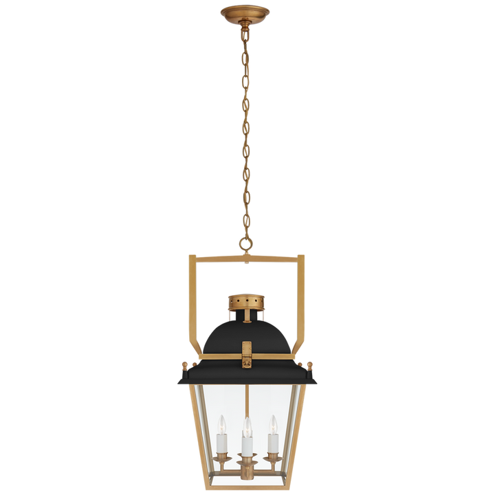 Visual Comfort & Co. Coventry Small Lantern Pendants Visual Comfort & Co. Matte White and Antique-Burnished Brass  