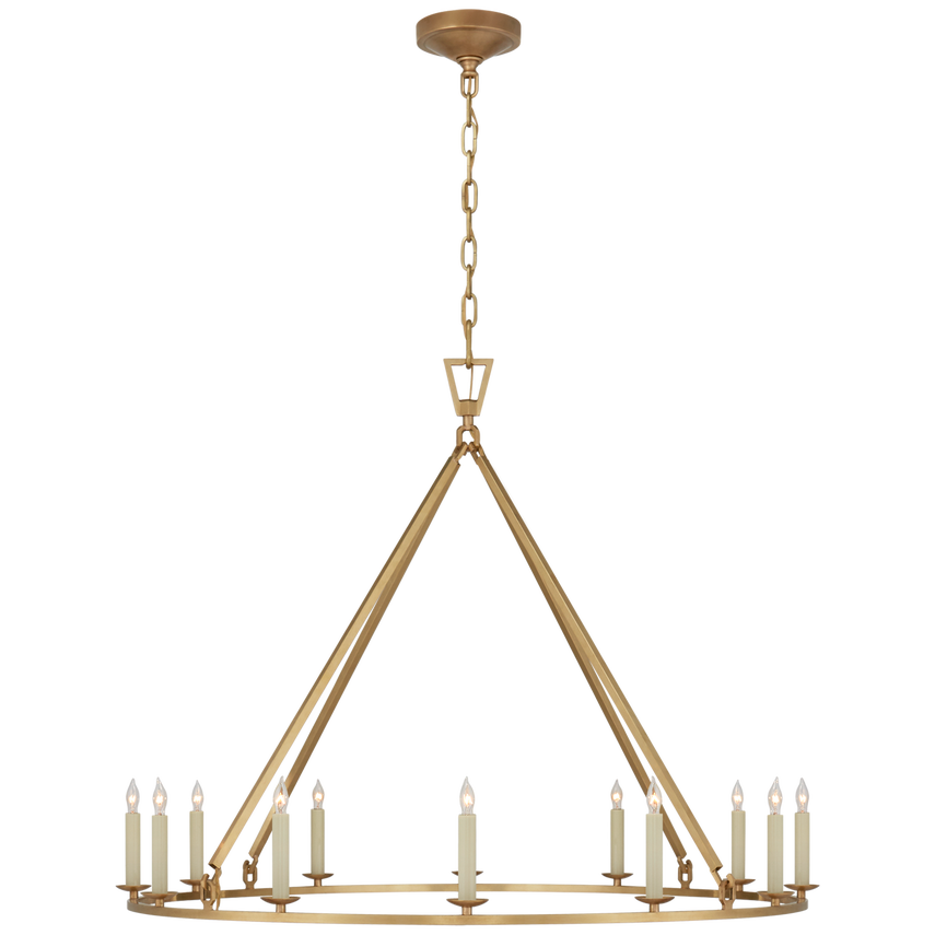 Visual Comfort & Co. Darlana Large Single Ring Chandelier Chandeliers Visual Comfort & Co. Antique-Burnished Brass  