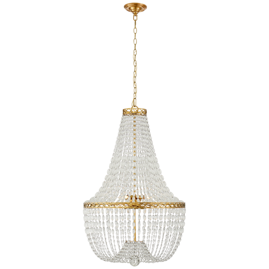 Visual Comfort & Co. Linfort Basket Form Chandelier Chandeliers Visual Comfort & Co. Antique-Burnished Brass  