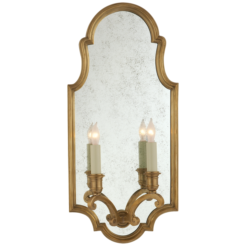 Visual Comfort & Co. Sussex Medium Framed Double Sconce Wall Lights Visual Comfort & Co. Antique-Burnished Brass  