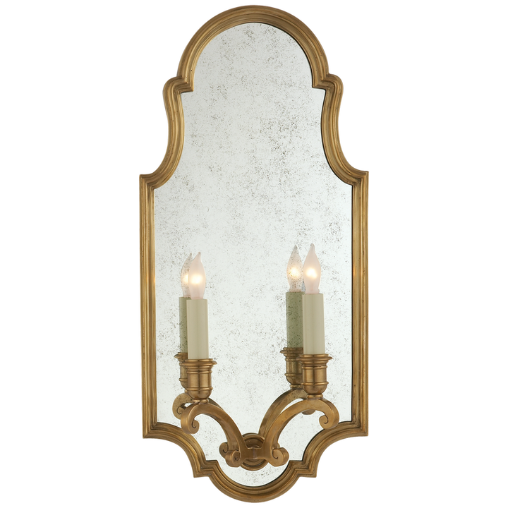 Visual Comfort & Co. Sussex Medium Framed Double Sconce Wall Sconces Visual Comfort & Co. Antique-Burnished Brass  