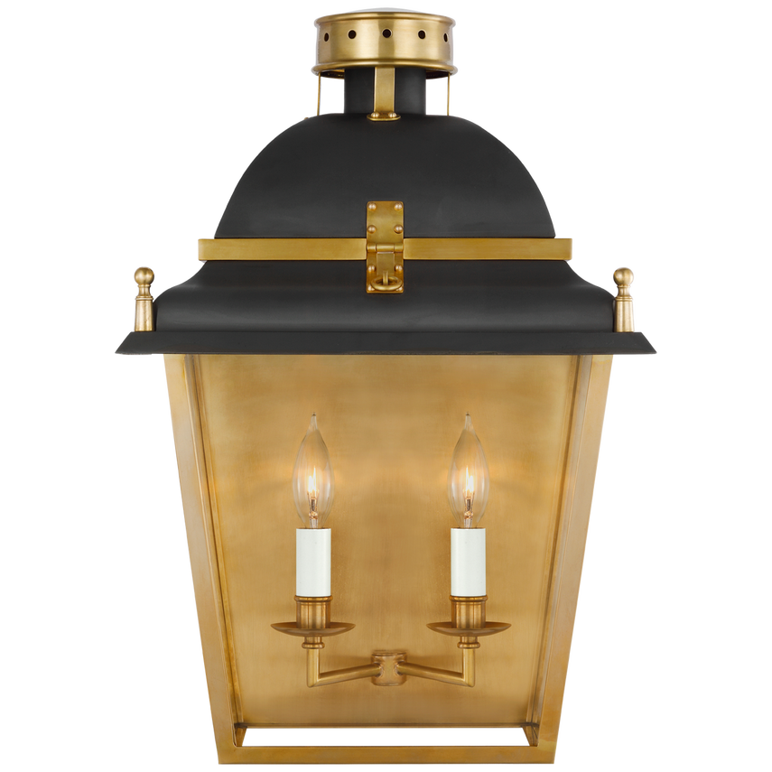 Visual Comfort & Co. Coventry Large Wall Lantern Wall Sconces Visual Comfort & Co. Black and Antique-Burnished Brass  