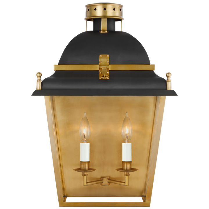 Visual Comfort & Co. Coventry Large Wall Lantern Wall Sconces Visual Comfort & Co. Black and Antique-Burnished Brass  