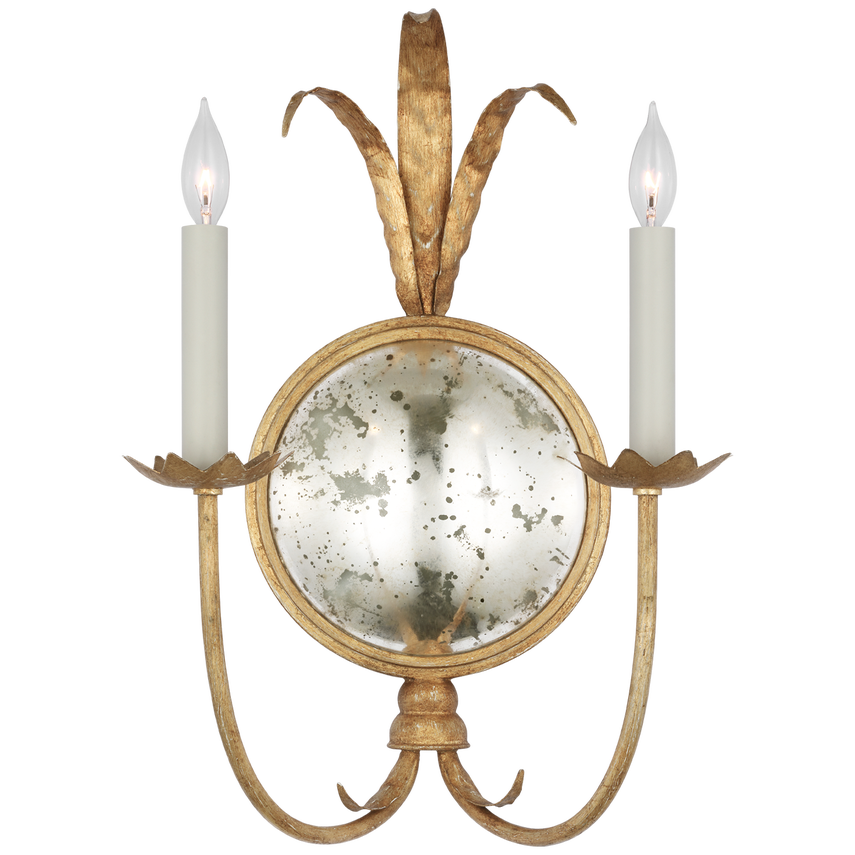 Visual Comfort & Co. Gramercy Large Double Sconce Wall Sconces Visual Comfort & Co. Gilded Iron  