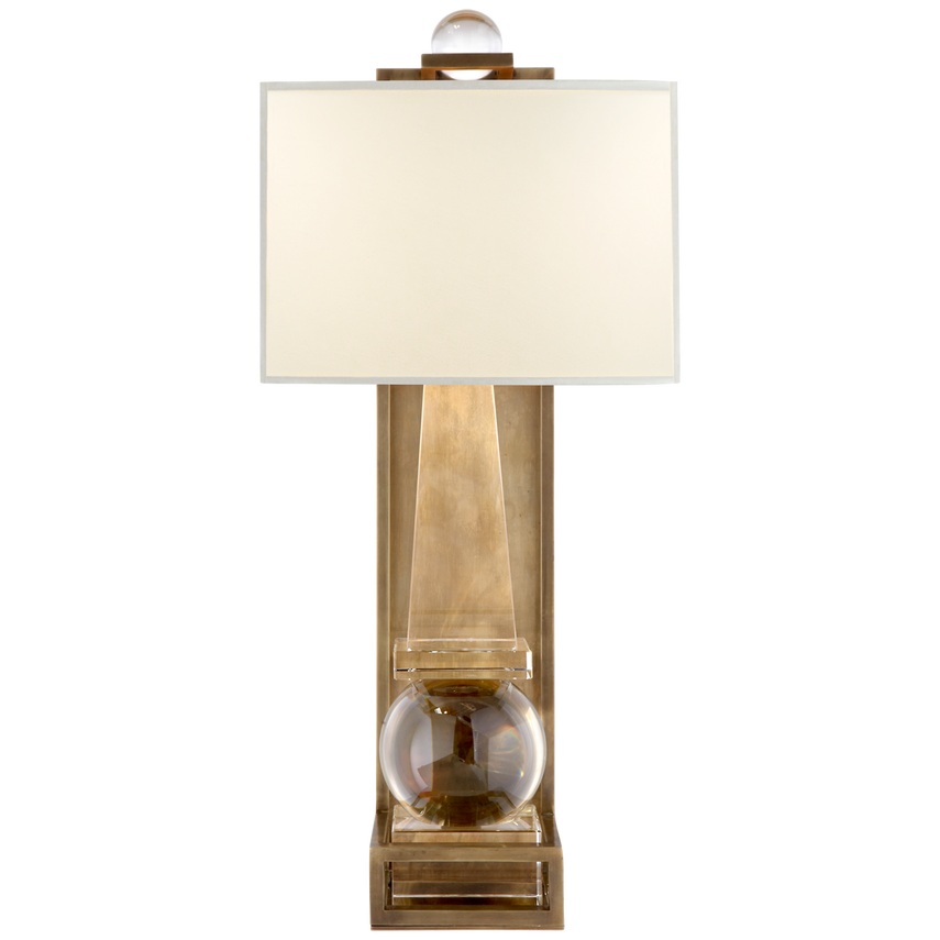 Visual Comfort & Co. Paladin Tall Obelisk Sconce Wall Sconces Visual Comfort & Co. Crystal with Brass  