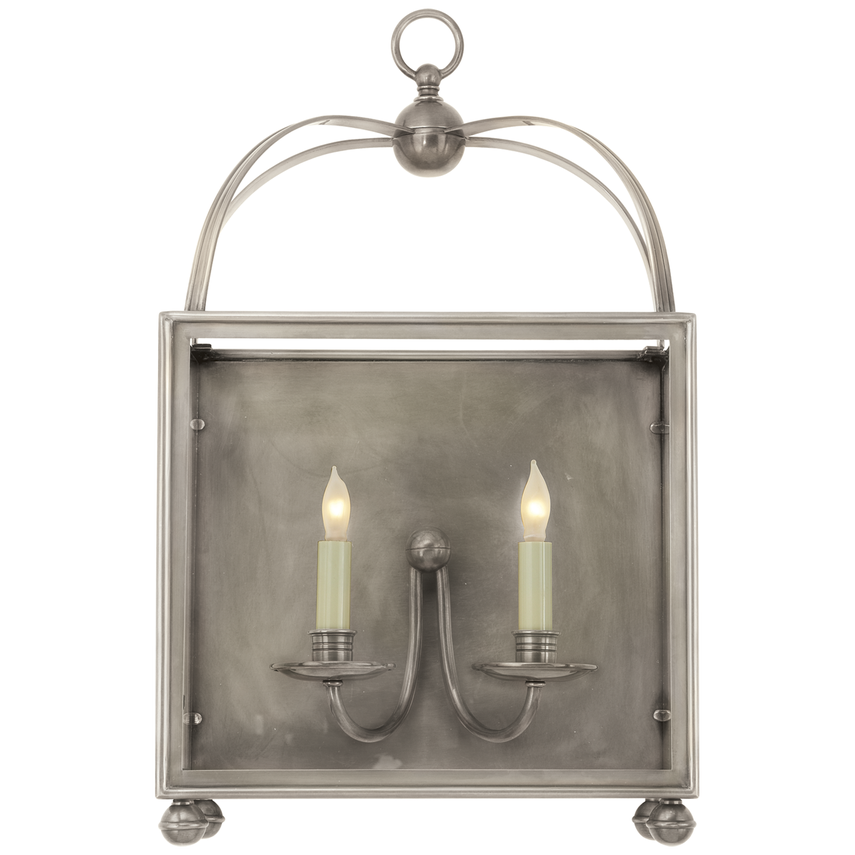 Visual Comfort & Co. Arch Top Large Rectangular Wall Lantern Wall Sconces Visual Comfort & Co. Antique Nickel  