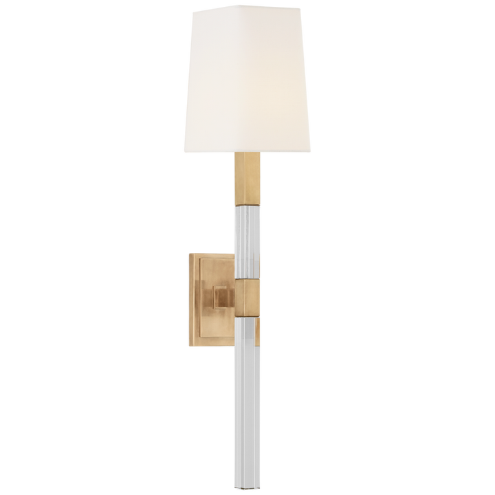 Visual Comfort & Co. Reagan Medium Tail Sconce Wall Sconces Visual Comfort & Co. Antique-Burnished Brass and Crystal  