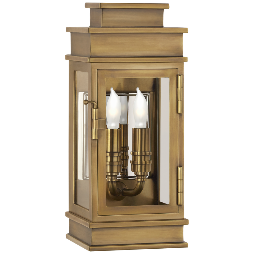 Visual Comfort & Co. Linear Mini Wall Lantern Outdoor Flush Mounts Visual Comfort & Co. Antique-Burnished Brass  