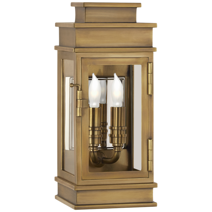 Visual Comfort & Co. Linear Mini Wall Lantern Outdoor Flush Mounts Visual Comfort & Co. Antique-Burnished Brass  