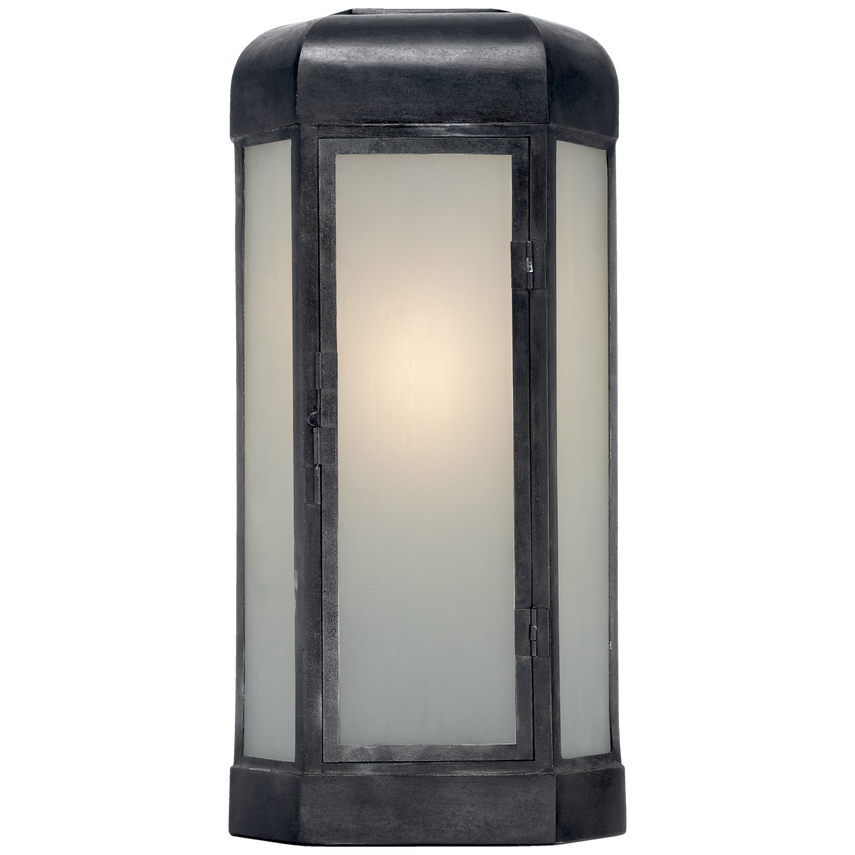 Visual Comfort & Co. Dublin Large Faceted Sconce Outdoor Flush Mounts Visual Comfort & Co. Aged Iron  