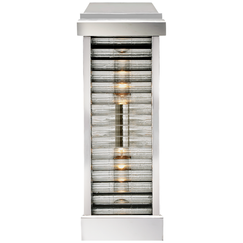 Visual Comfort & Co. Dunmore Curved Glass Louver Sconce Outdoor Lighting Visual Comfort & Co. Polished Nickel  