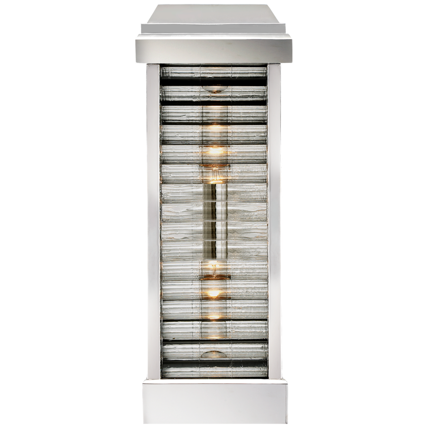 Visual Comfort & Co. Dunmore Curved Glass Louver Sconce Outdoor Flush Mounts Visual Comfort & Co. Polished Nickel  