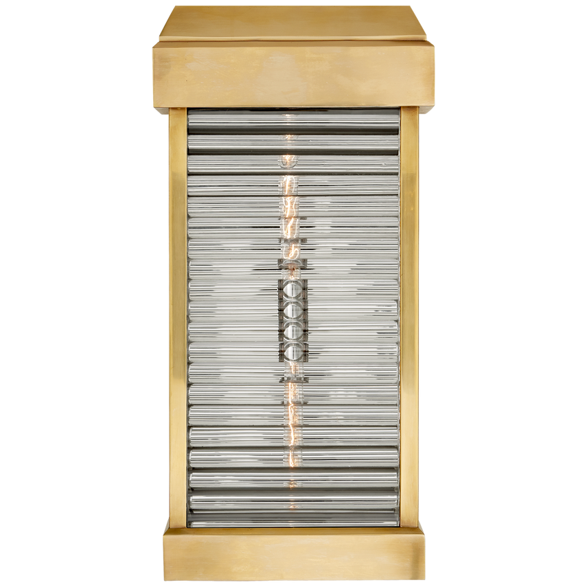 Visual Comfort & Co. Dunmore Large Curved Glass Louver Sconce Outdoor Flush Mounts Visual Comfort & Co. Antique-Burnished Brass  