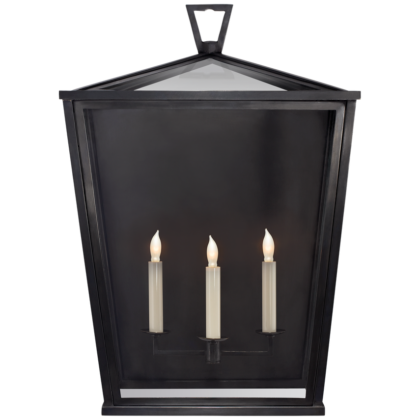 Visual Comfort & Co. Darlana Large 3/4 Lantern Outdoor Flush Mounts Visual Comfort & Co. Bronze  